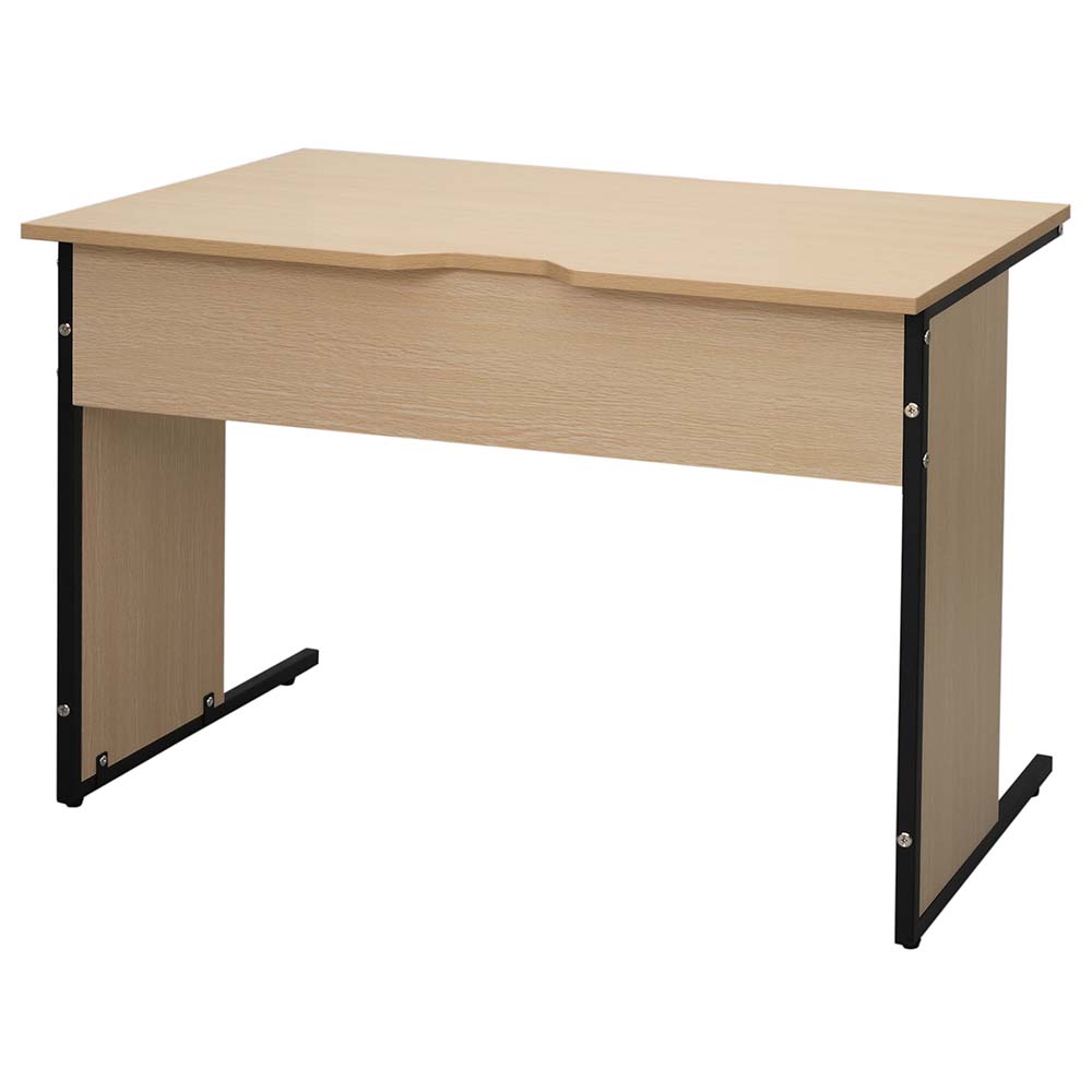 配線用の切り欠き オフィステーブル 木目調