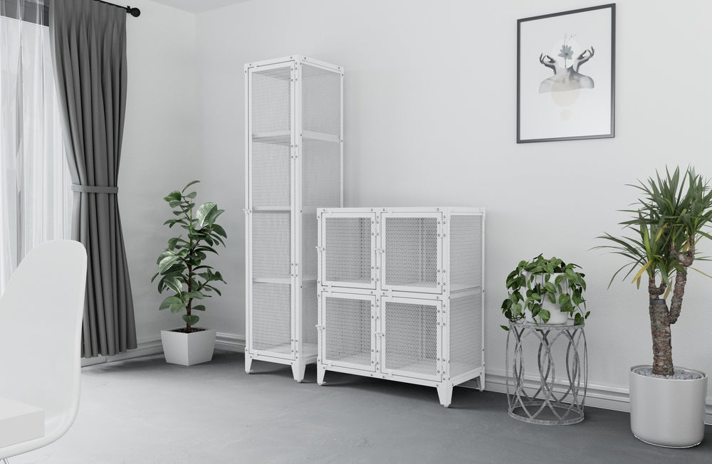 収納家具 通気性 アジャスター脚 ホワイト