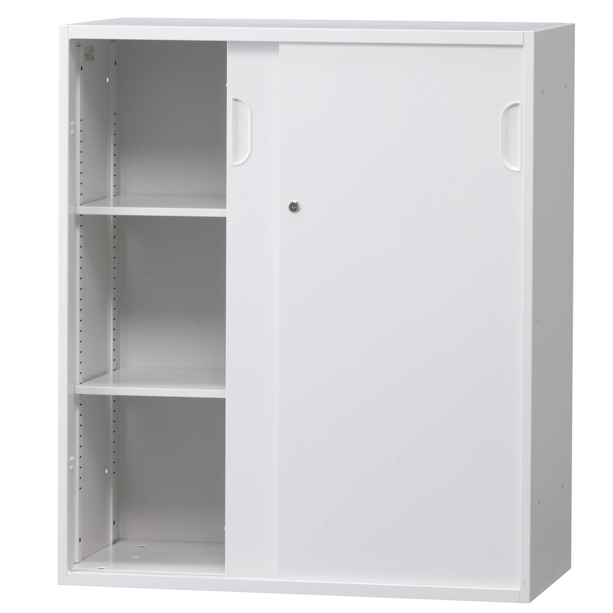 スチール引き違い 収納庫 シリンダー錠