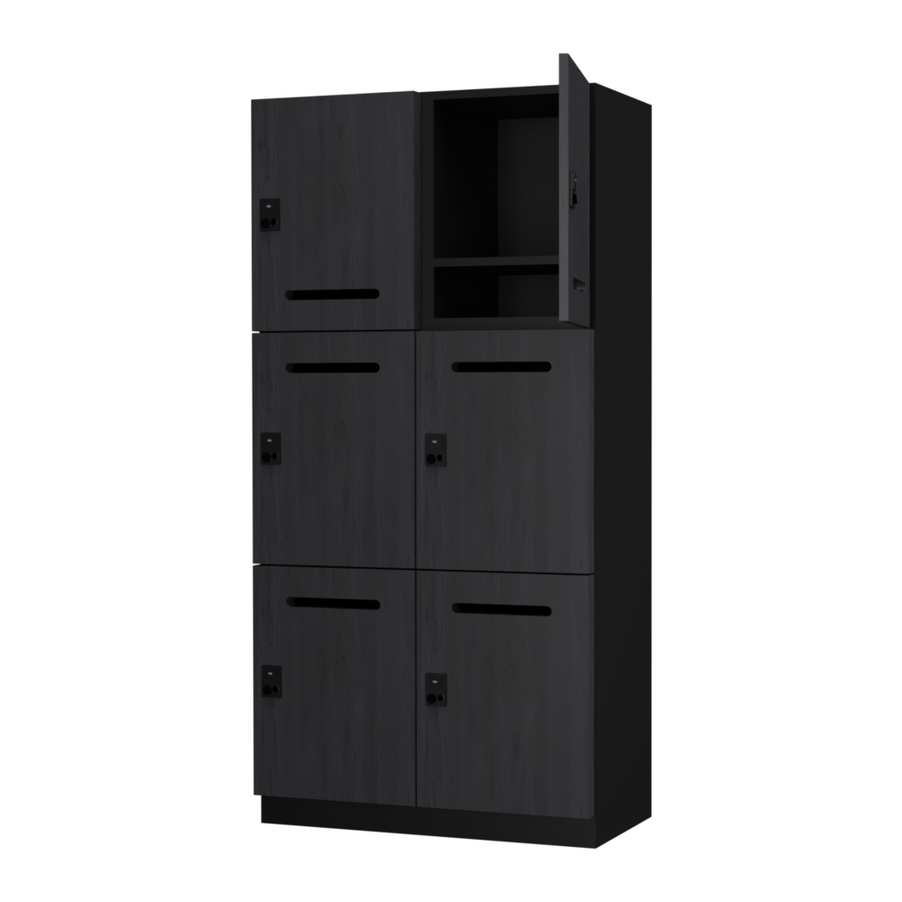 アッシュグレー パーソナルロッカー 2列3段