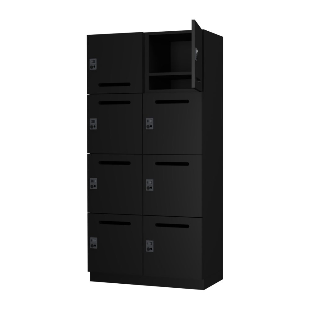 ロッカー 2列4段 ブラック