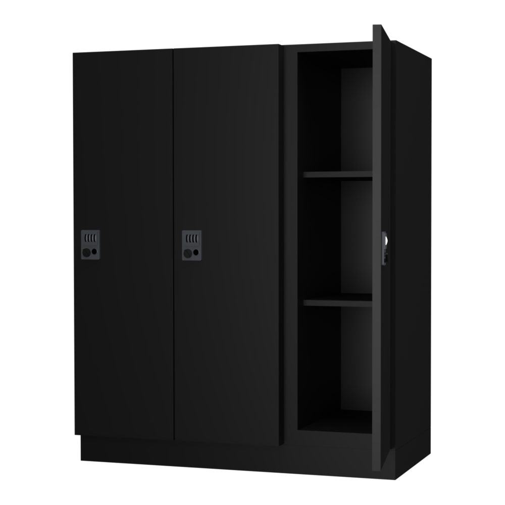 ダイヤル錠 ブラック 可動棚付き