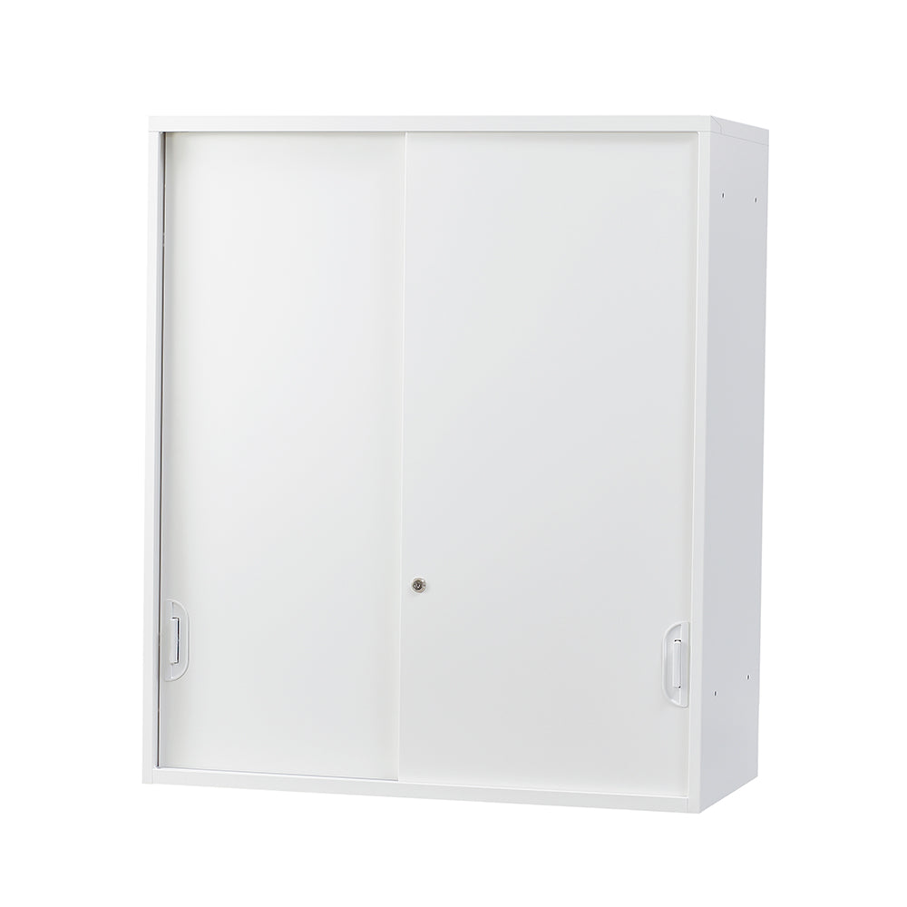 スチール引違い システム収納庫 ホワイト