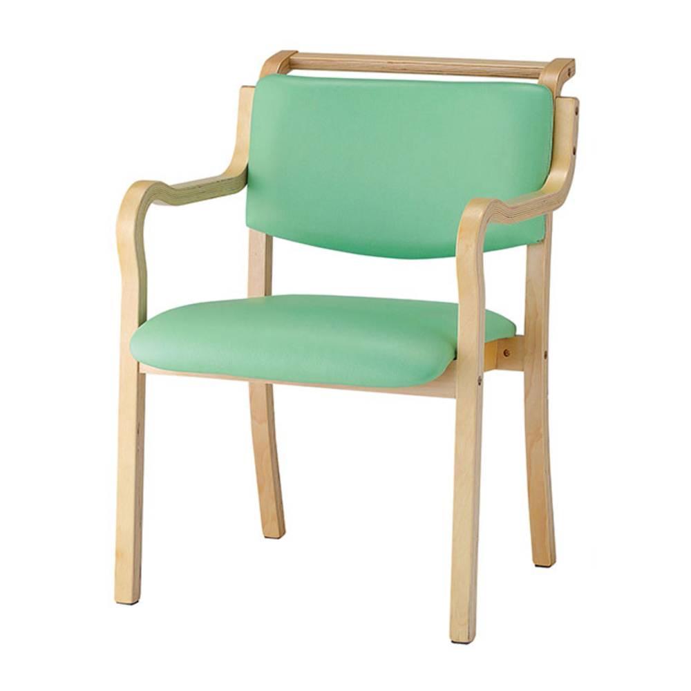 木製チェア お手入れ簡単 介護椅子 グリップ取手