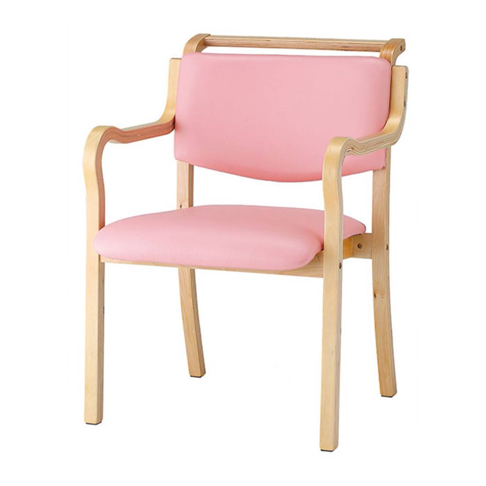 高齢者椅子 病院用椅子 リハビリ椅子 ピンク