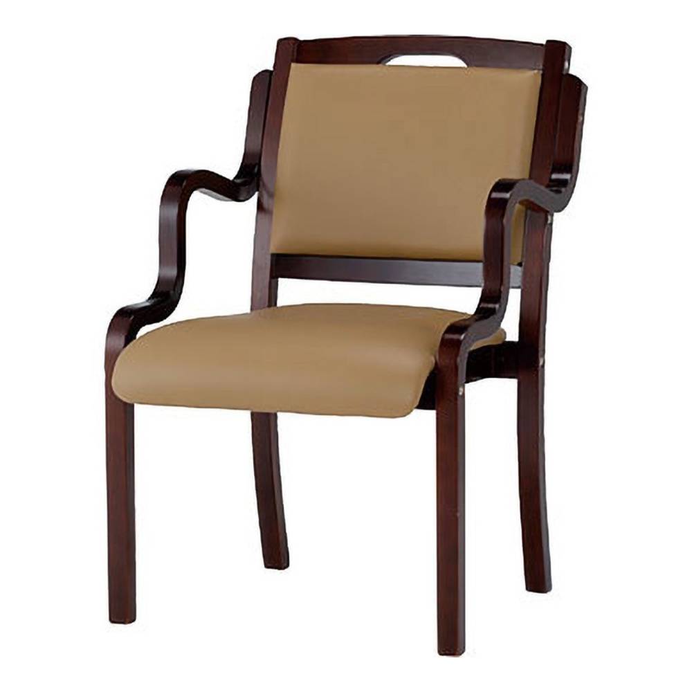 木製チェ 介護・福祉施設椅子 ダークブラウンフレーム