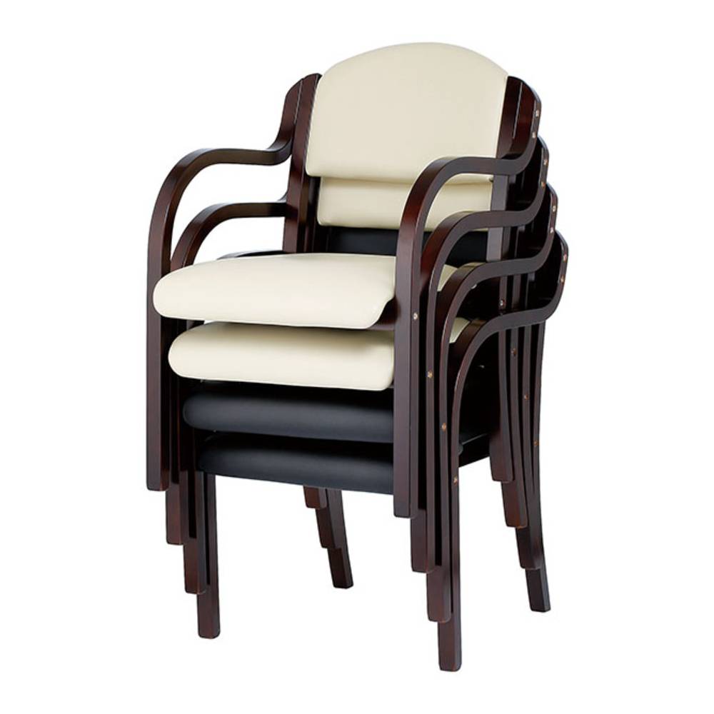 スタッキングチェア ダークブラウンのフレーム 待合スペース