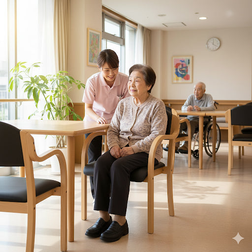 使用例画像 AI作成 福祉椅子 介護チェア 介護施設 使用感 福祉施設