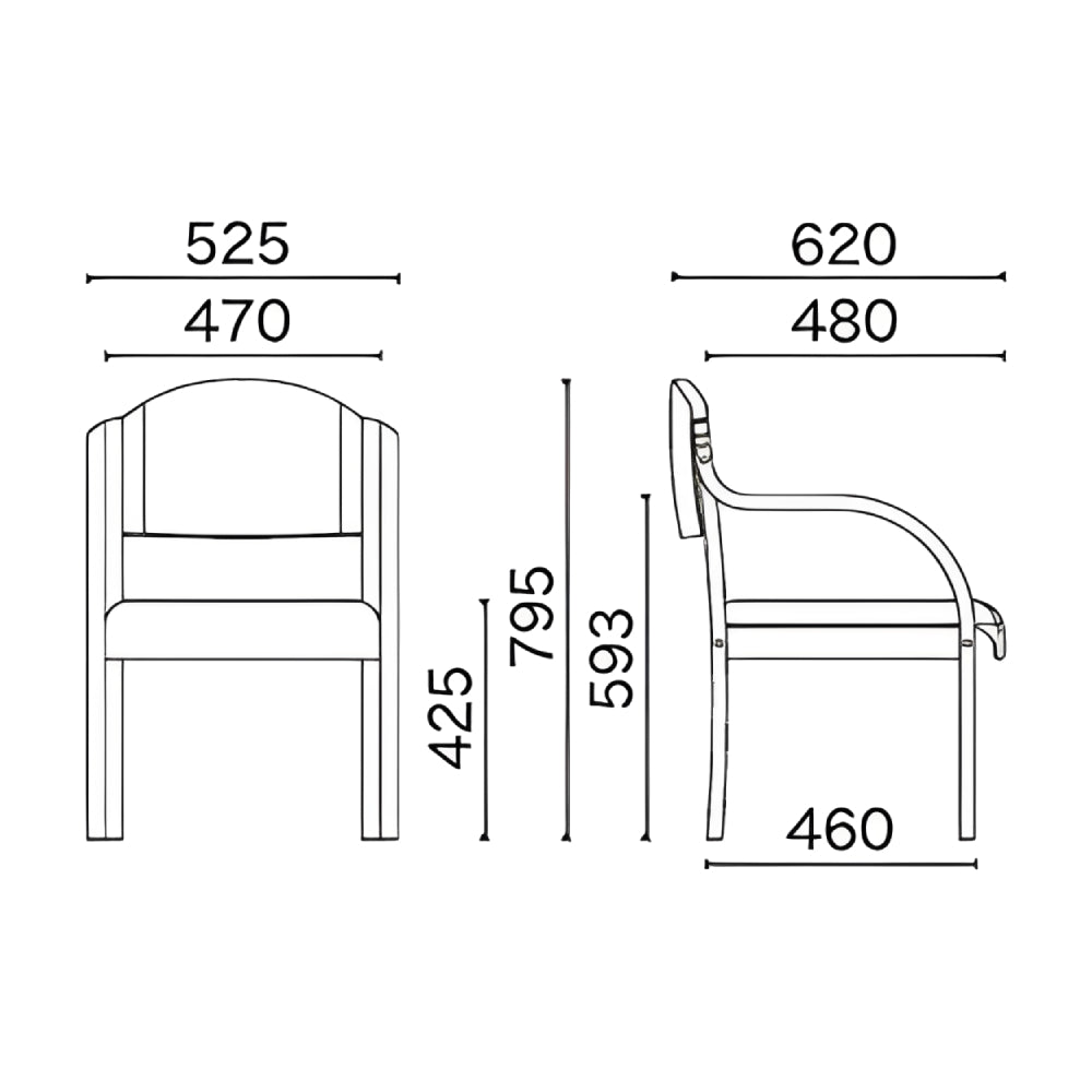 オフィスチェア 福祉施設 背もたれ付き 木製チェア