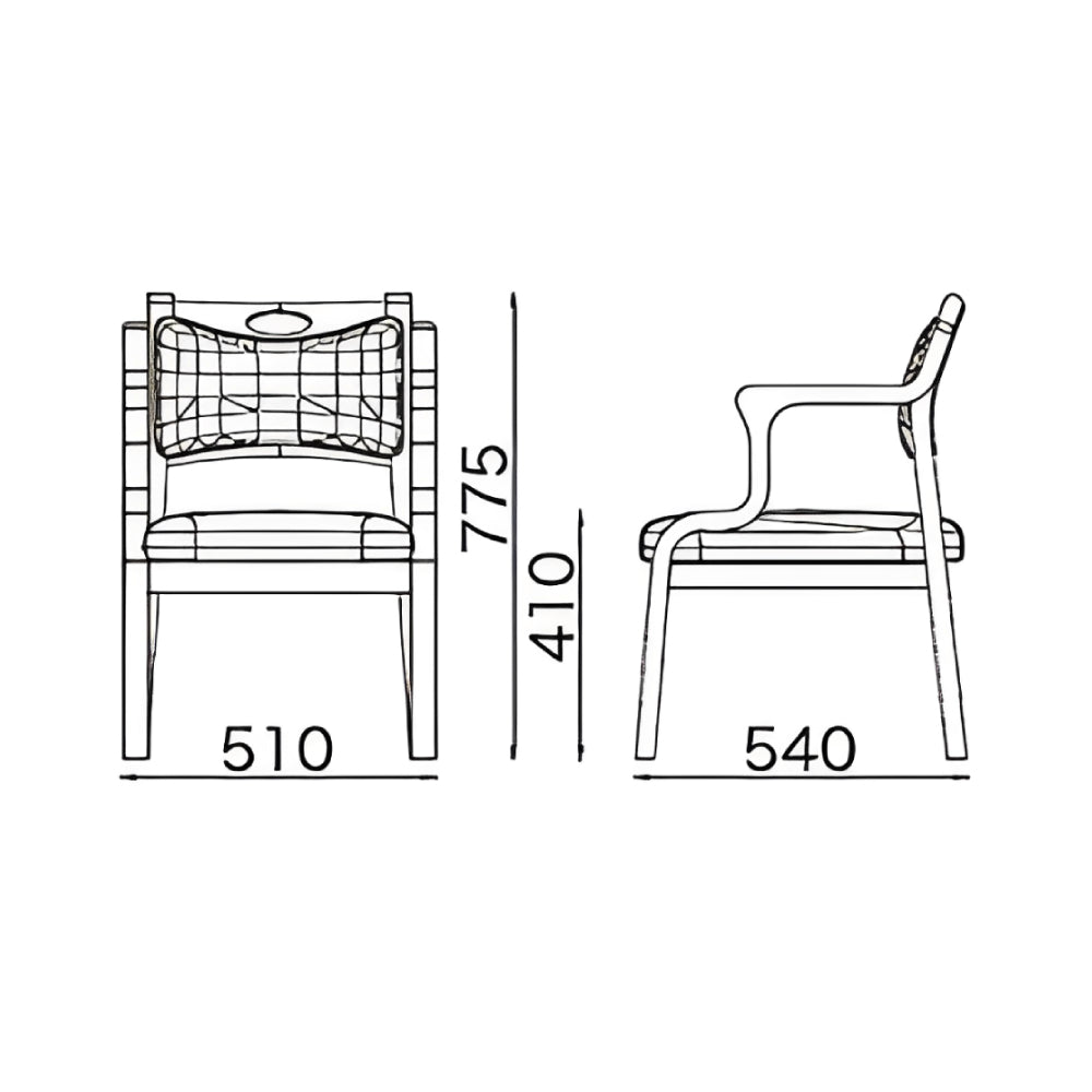 木製チェア ウェービングテープ採用 疲れにくい