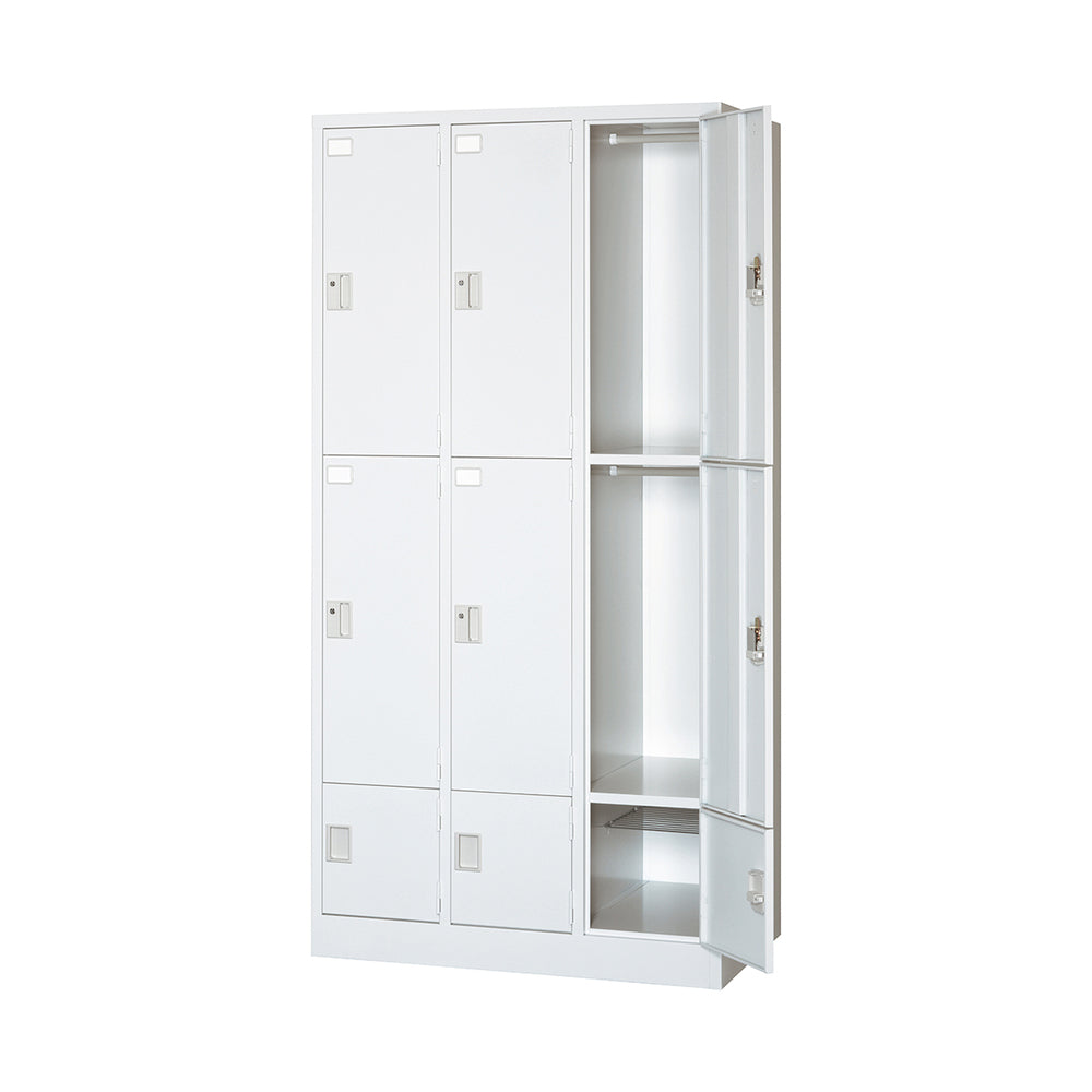 3列3段 シリンダー錠 ホワイト