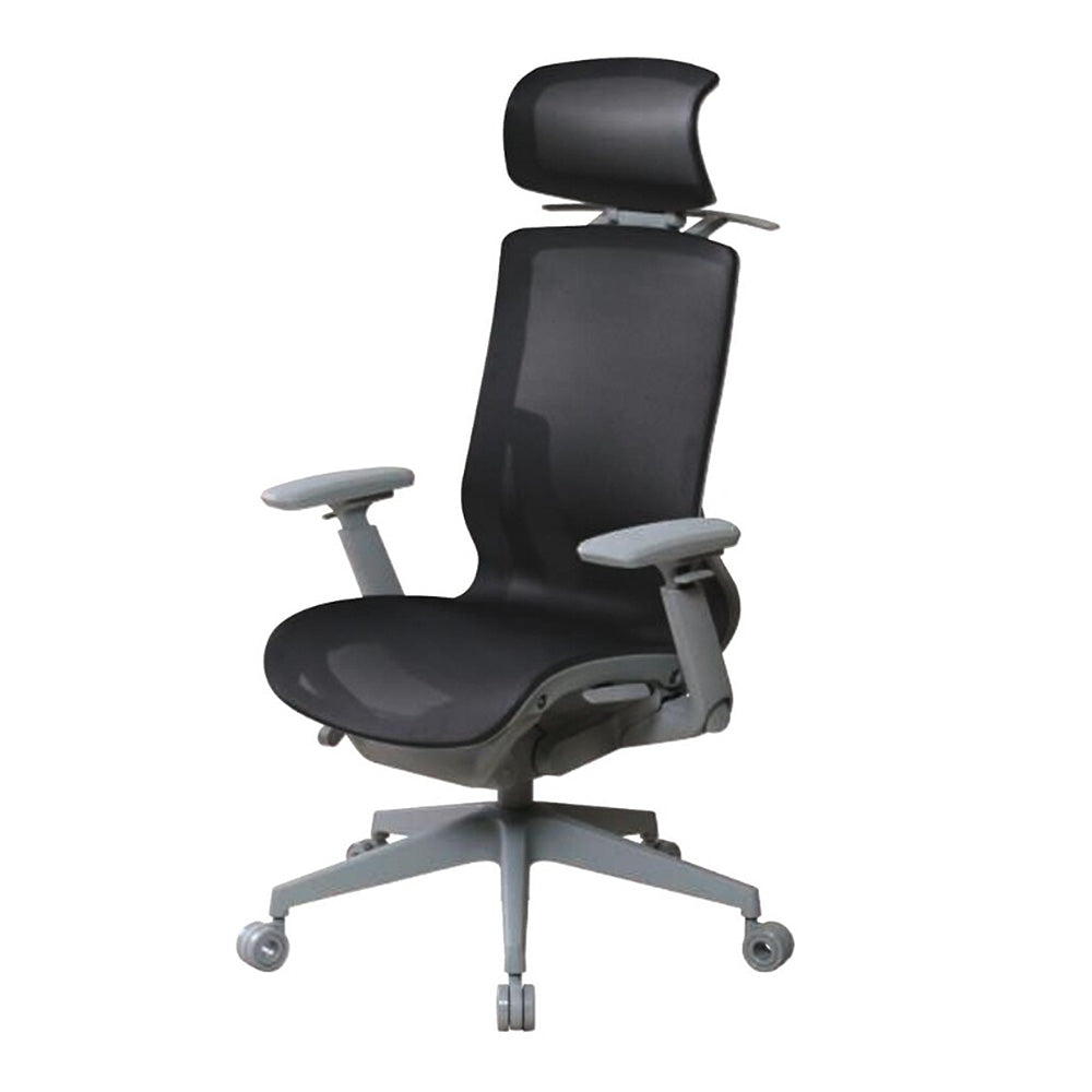 オフィスチェア ロッキング ヘッドレスト ブラック メッシュ