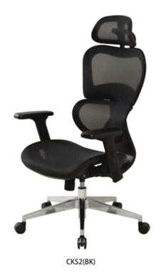 多機能ハイスペック オフィスチェア メッシュ張り シンクロロッキング ヘッドレスト付【cks2】