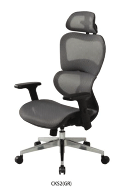 多機能ハイスペック オフィスチェア メッシュ張り シンクロロッキング ヘッドレスト付【cks2】