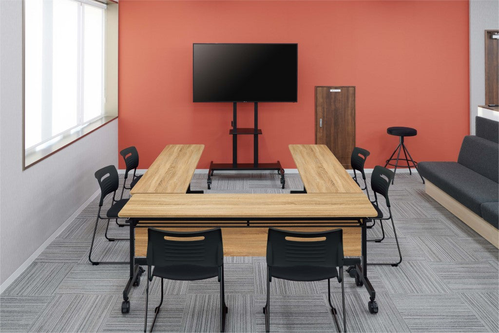 使用イメージ 古木調 幕板付き 会議用テーブル