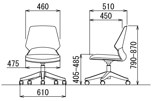 詳細サイズ キャスター付き 椅子