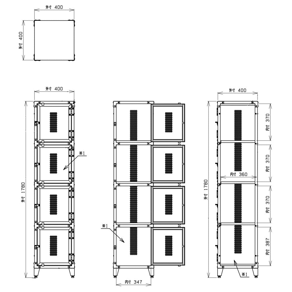 メッシュロッカー 組立タイプ スチール製【オフィス家具市場】【日本製】【H-ML】