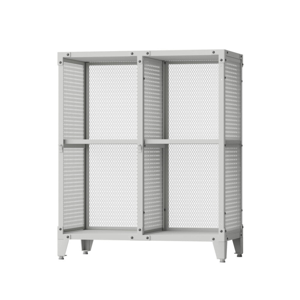 ホワイトグレー メッシュロッカー 多機能