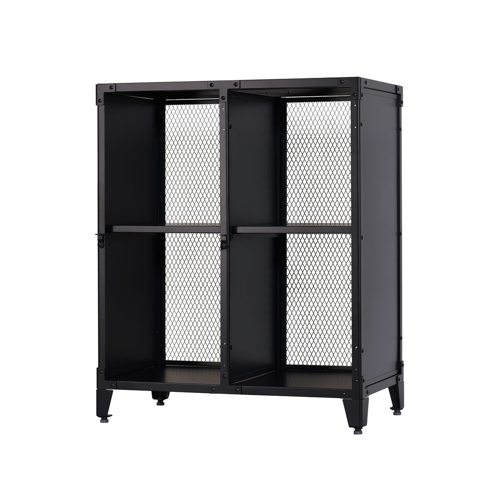 2列 衣類収納 メッシュロッカー 側面スチール