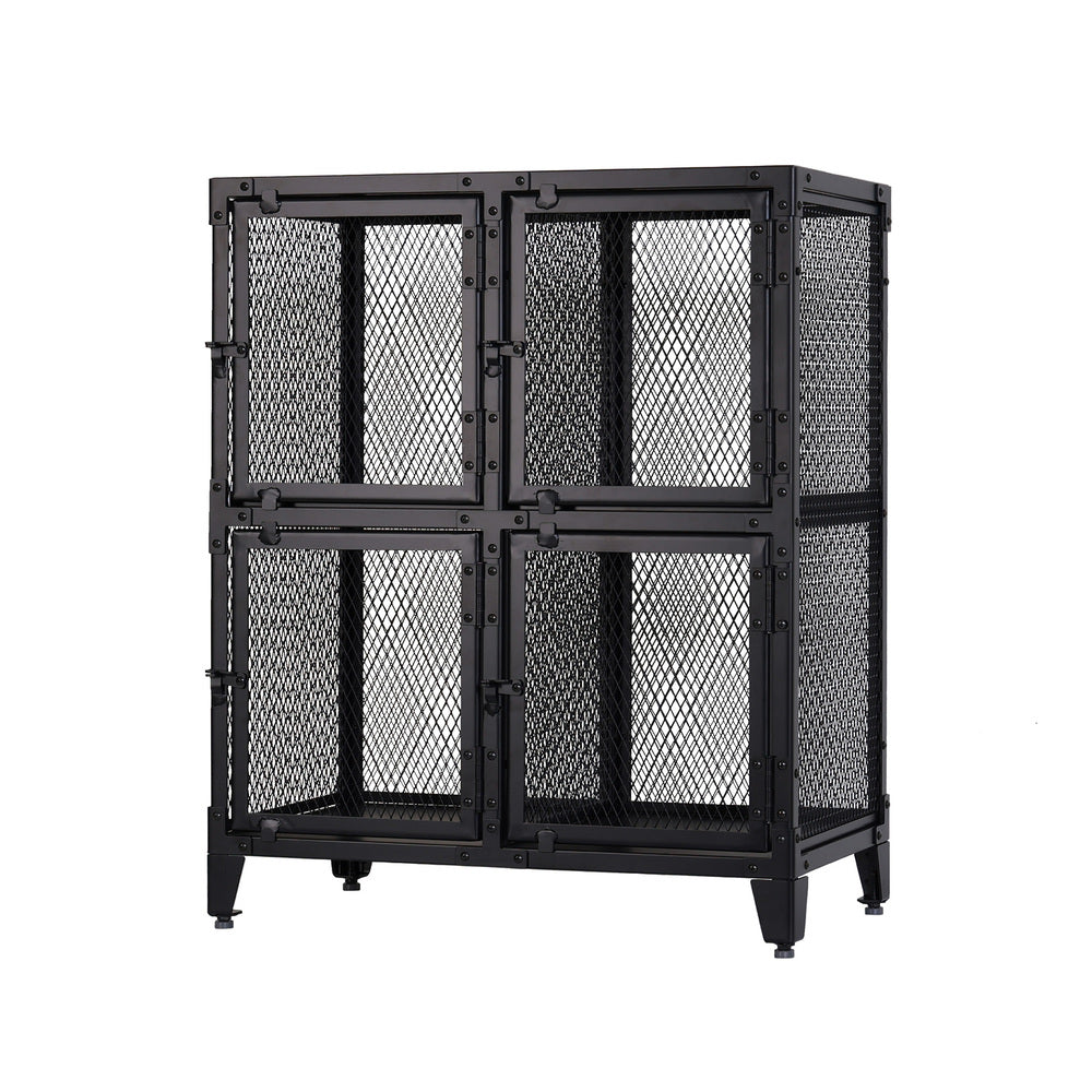 2列2段 メッシュロッカー マットブラック