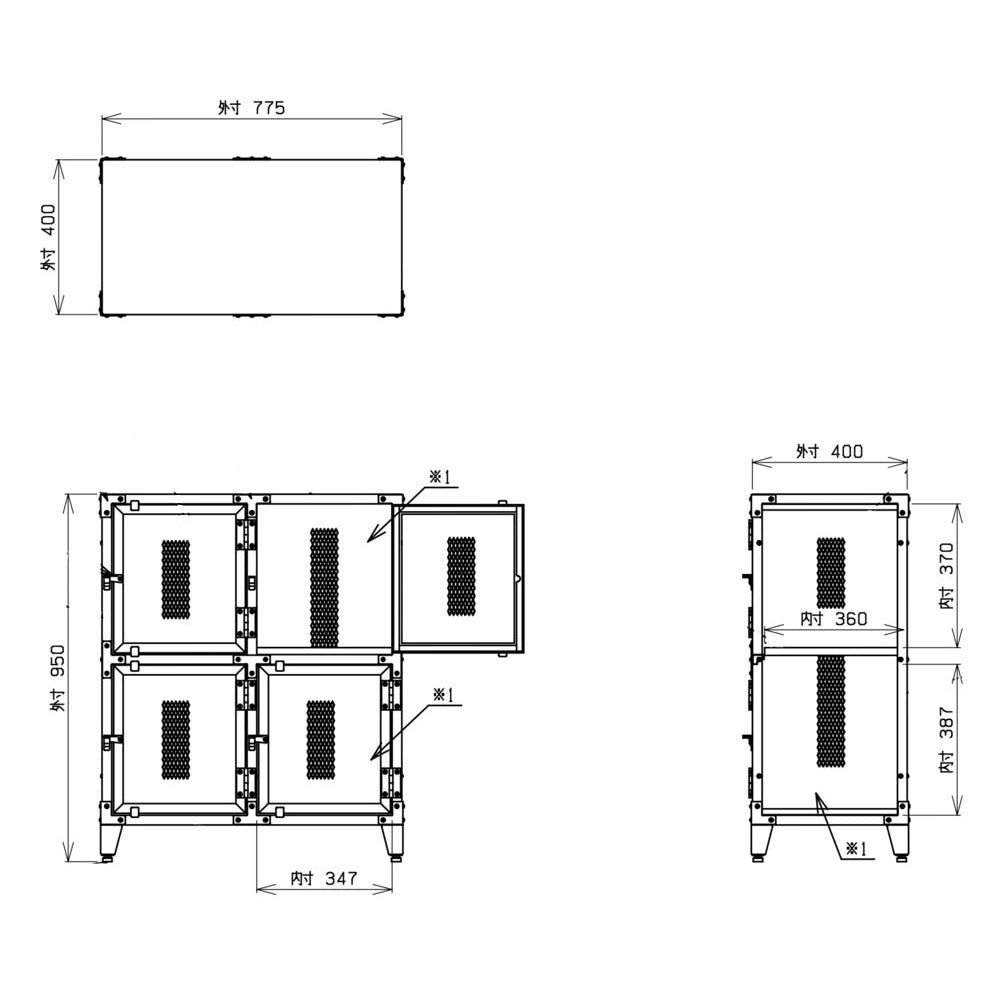 メッシュロッカー 組立タイプ スチール製【オフィス家具市場】【日本製】【H-ML】