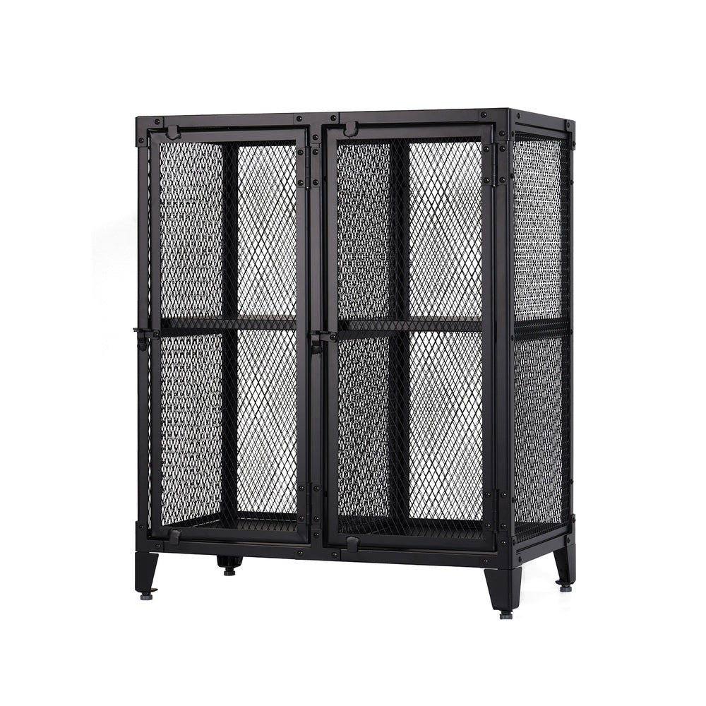 扉付き メッシュロッカー 2列1段 中棚付き