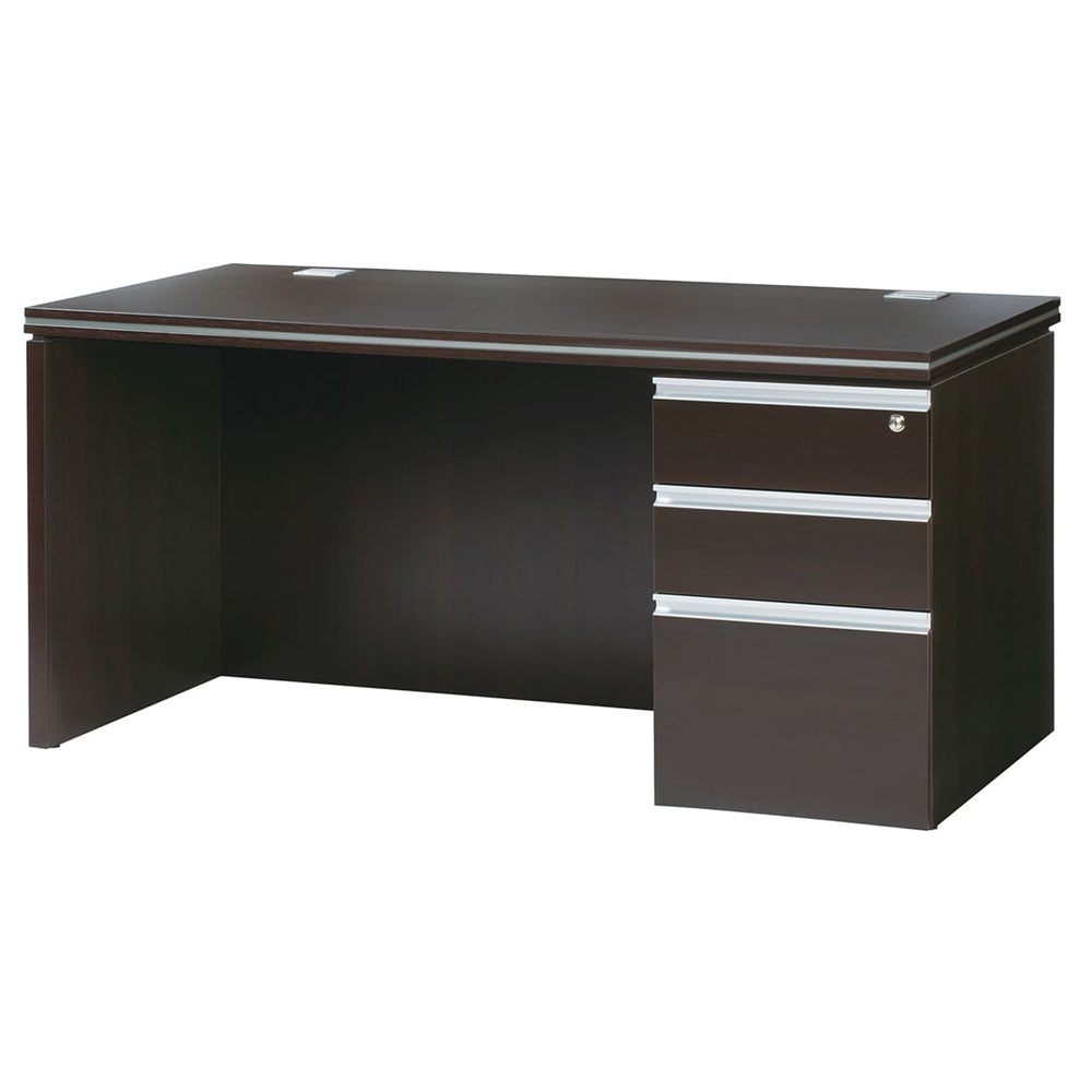 片袖デスク ワークデスク 役員室 鍵付き 3段引き出し