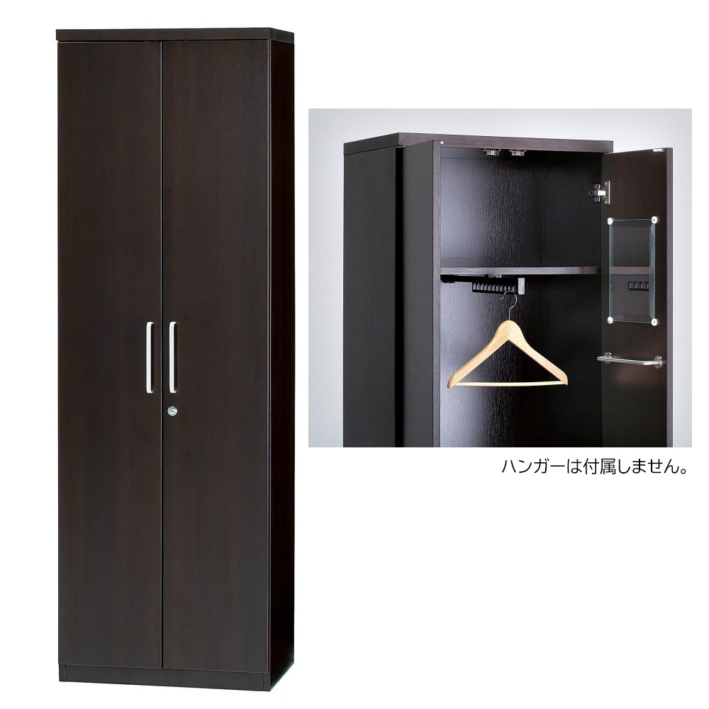 鏡付き ワードローブ 衣類収納家具 両開き