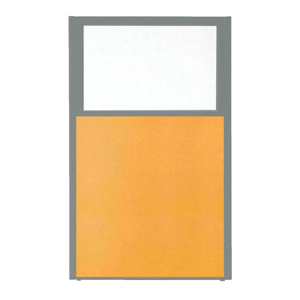 パーティション ポリカーボネイト パネル 上部半透明 仕切り 布張り シルバー枠【KO-MP_U】