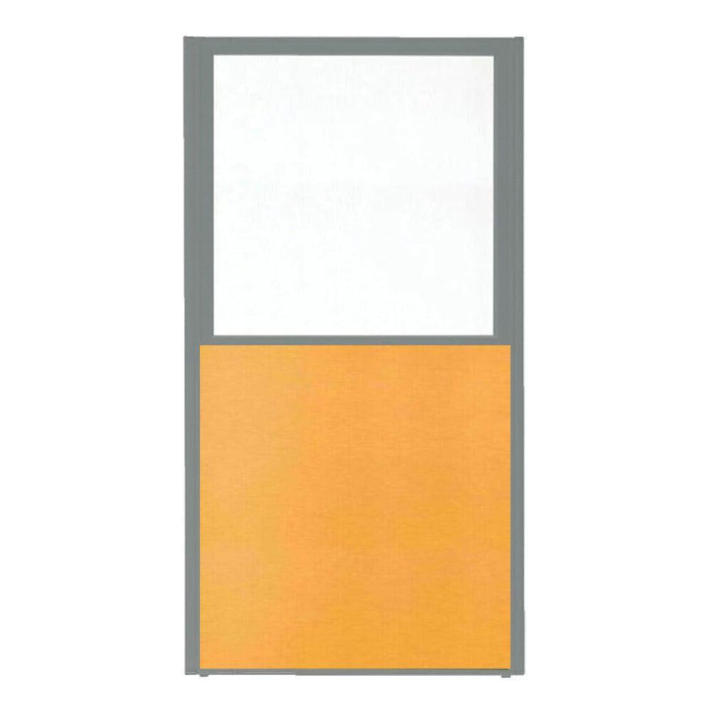 パーティション ポリカーボネイト パネル 上部半透明 仕切り 布張り シルバー枠【KO-MP_U】