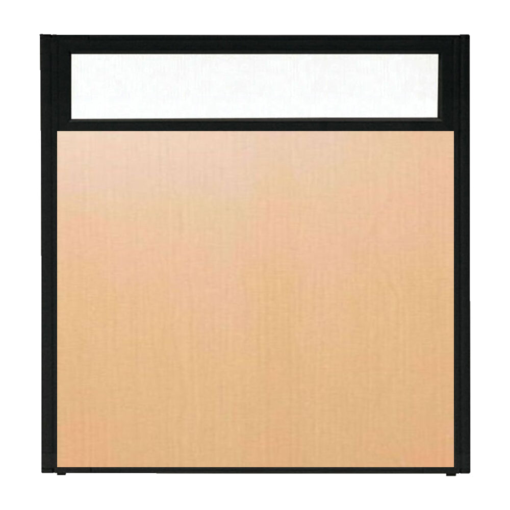 パーティション ポリカーボネイト パネル 上部半透明 仕切り 布張り ブラック枠【KO-MPB_U】