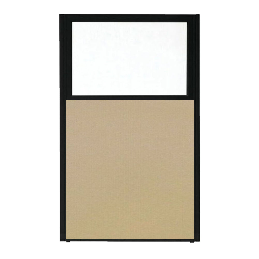 パーティション ポリカーボネイト パネル 上部半透明 仕切り 布張り ブラック枠【KO-MPB_U】