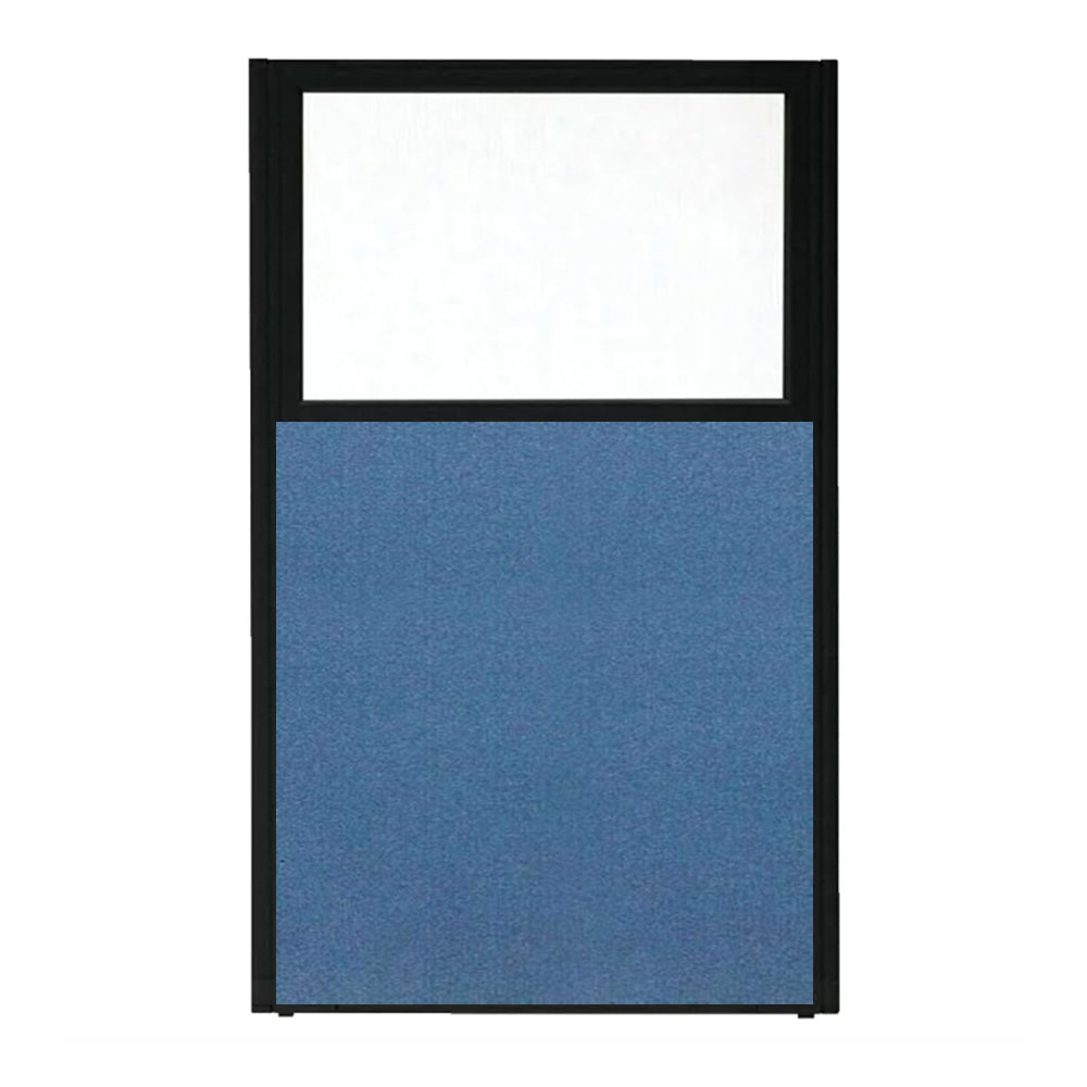 パーティション ポリカーボネイト パネル 上部半透明 仕切り 布張り ブラック枠【KO-MPB_U】