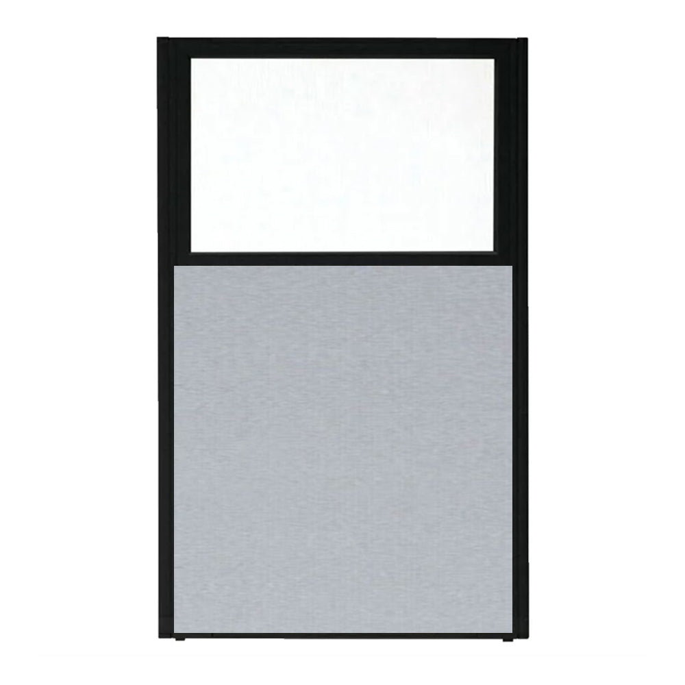 パーティション ポリカーボネイト パネル 上部半透明 仕切り 布張り ブラック枠【KO-MPB_U】