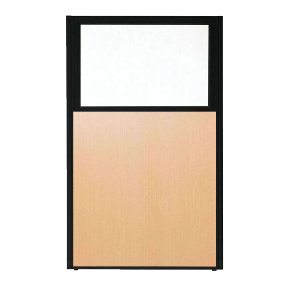 パーティション ポリカーボネイト パネル 上部半透明 仕切り 布張り ブラック枠【KO-MPB_U】