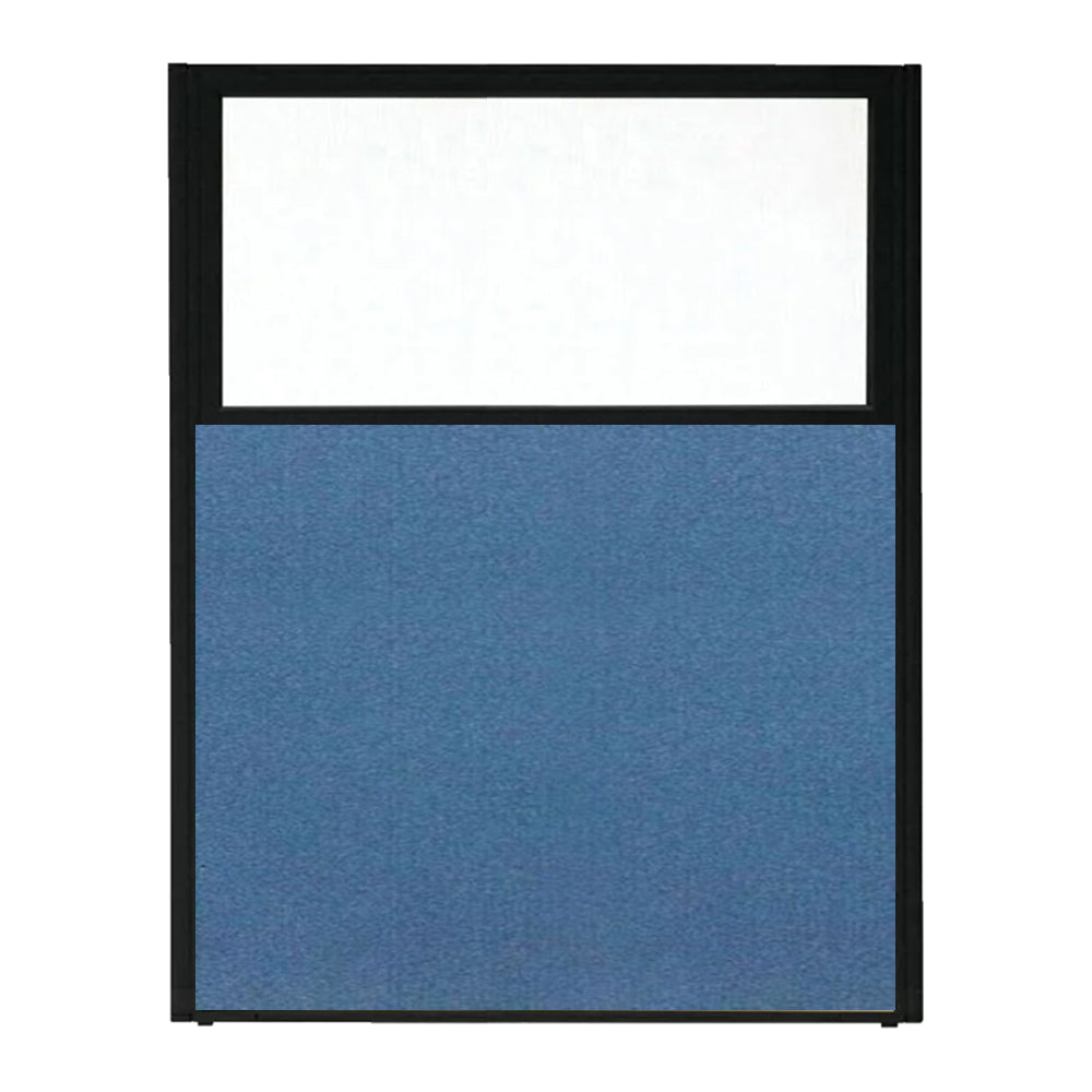 パーティション ポリカーボネイト パネル 上部半透明 仕切り 布張り ブラック枠【KO-MPB_U】