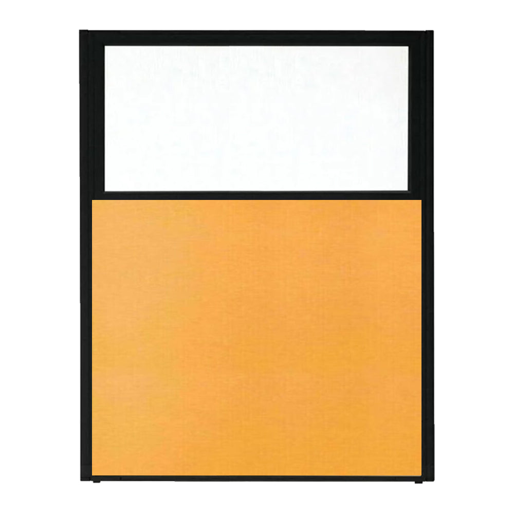 パーティション ポリカーボネイト パネル 上部半透明 仕切り 布張り ブラック枠【KO-MPB_U】