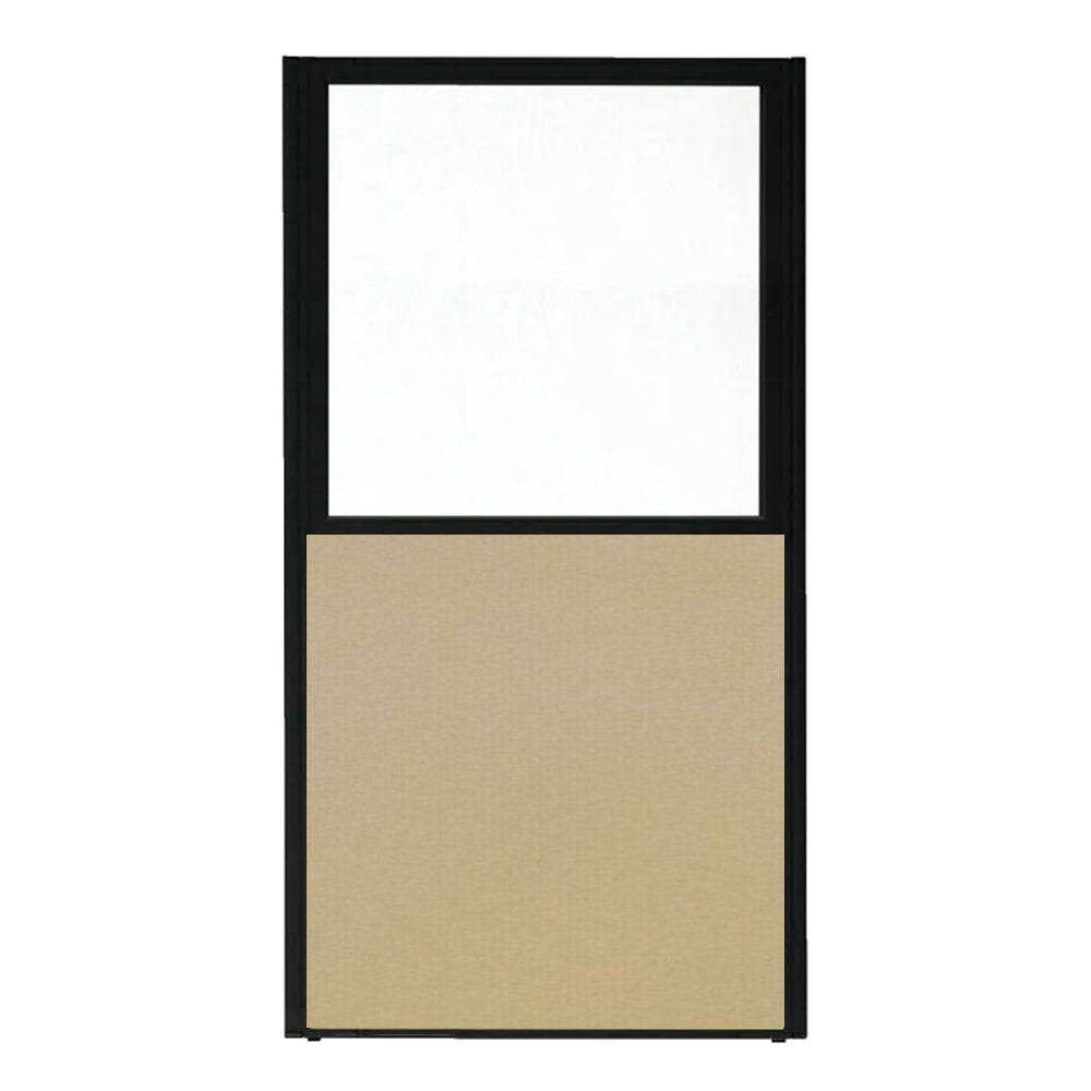 パーティション ポリカーボネイト パネル 上部半透明 仕切り 布張り ブラック枠【KO-MPB_U】