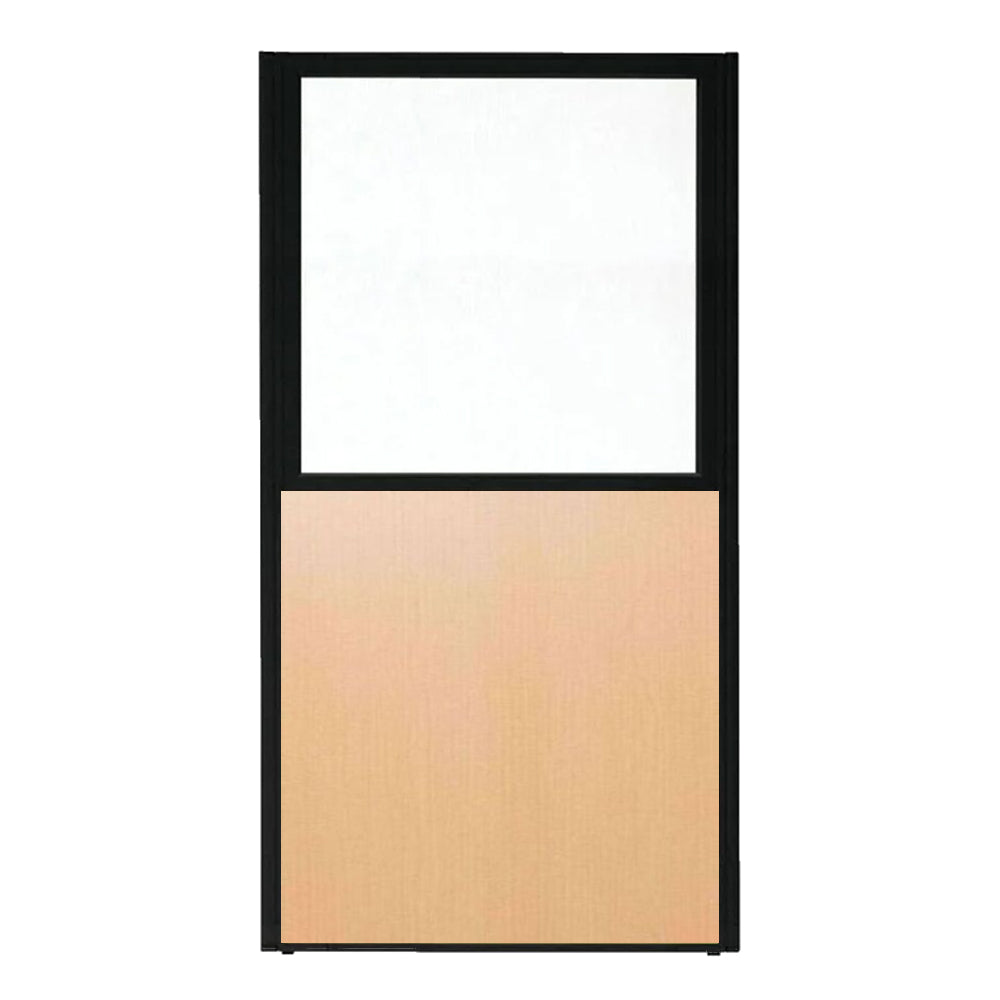 パーティション ポリカーボネイト パネル 上部半透明 仕切り 布張り ブラック枠【KO-MPB_U】