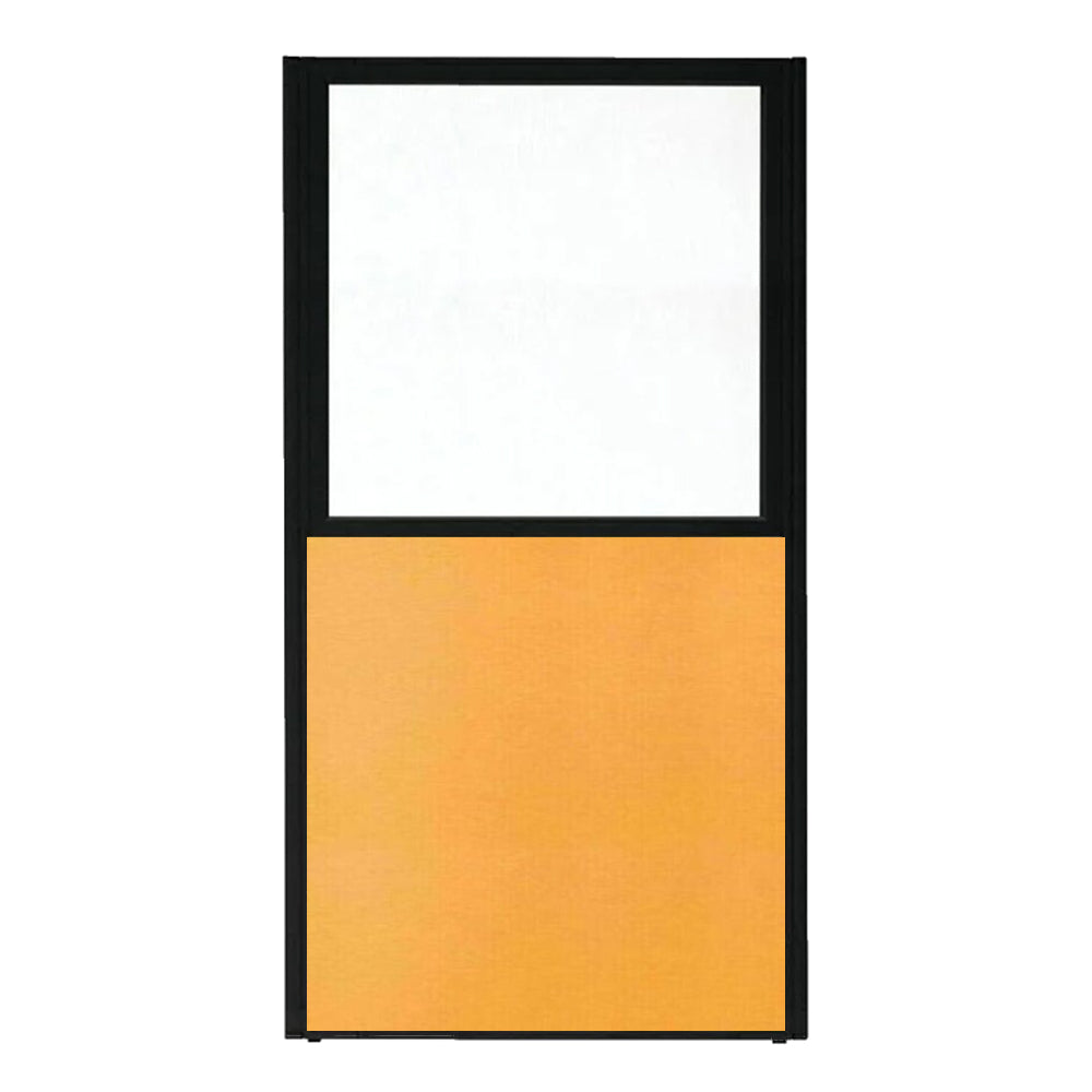 パーティション ポリカーボネイト パネル 上部半透明 仕切り 布張り ブラック枠【KO-MPB_U】