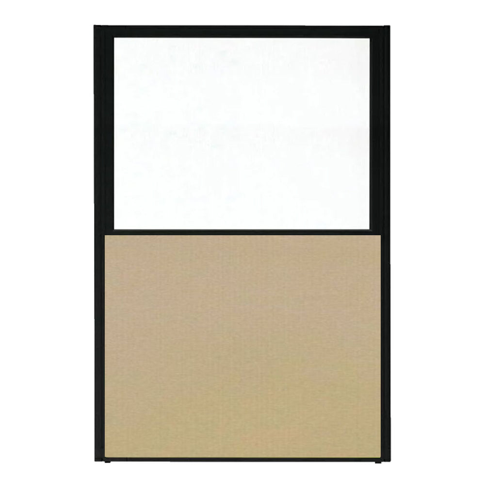 パーティション ポリカーボネイト パネル 上部半透明 仕切り 布張り ブラック枠【KO-MPB_U】