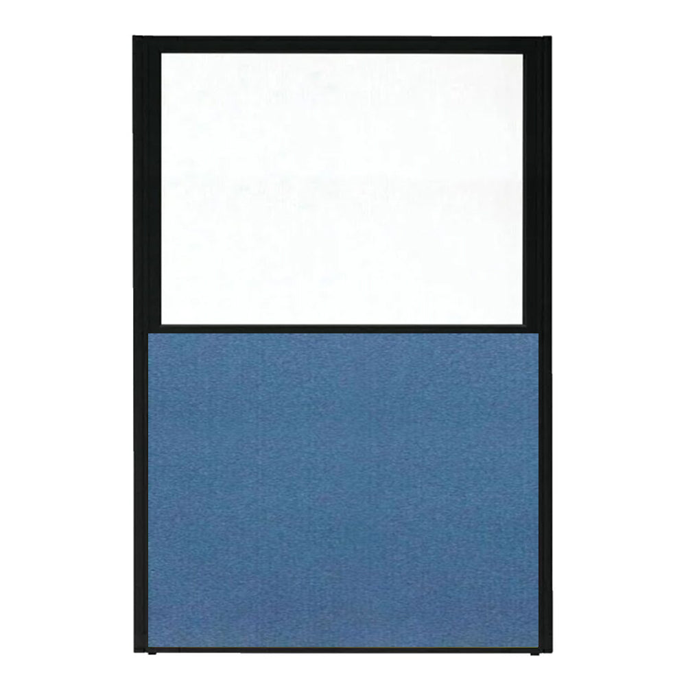 パーティション ポリカーボネイト パネル 上部半透明 仕切り 布張り ブラック枠【KO-MPB_U】