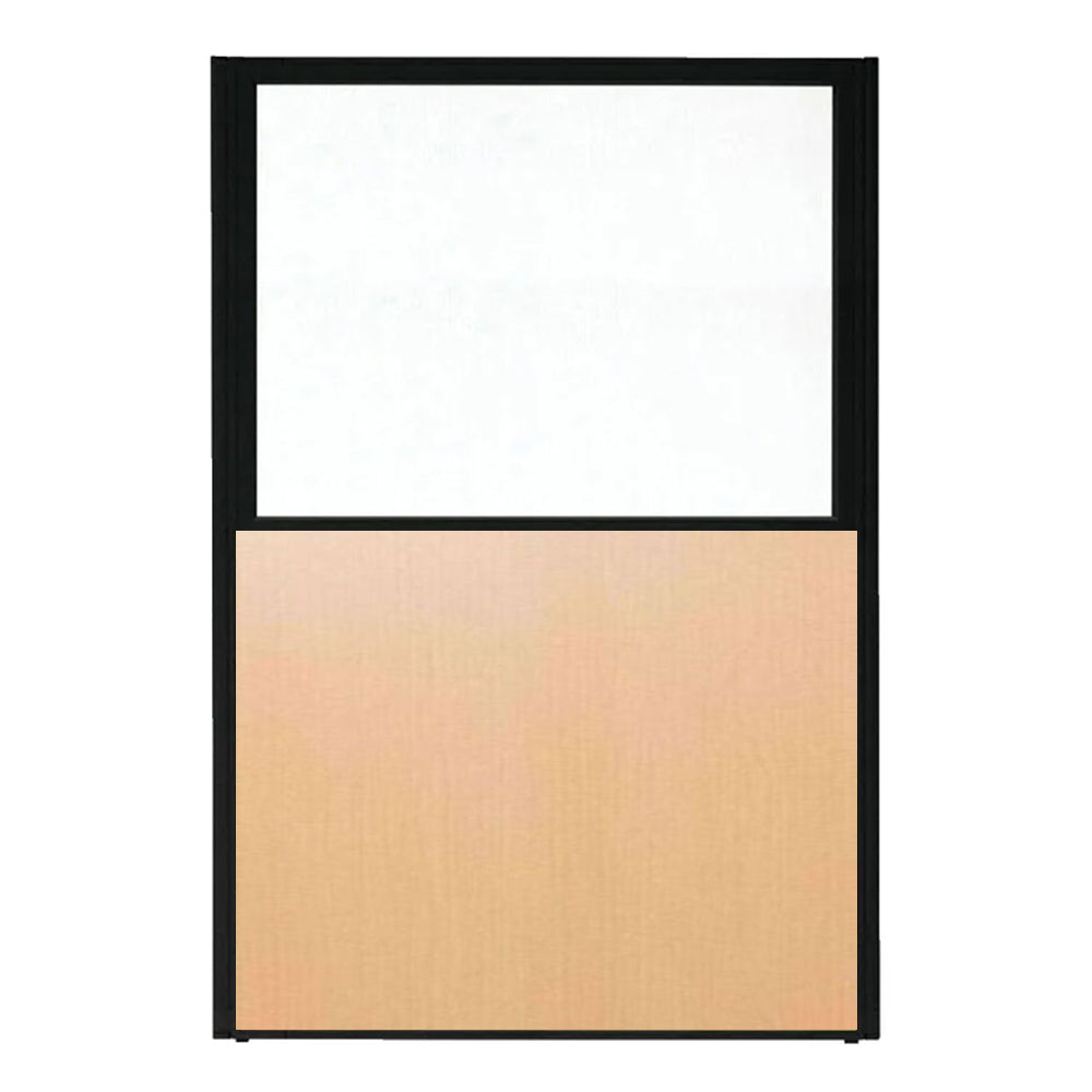 パーティション ポリカーボネイト パネル 上部半透明 仕切り 布張り ブラック枠【KO-MPB_U】