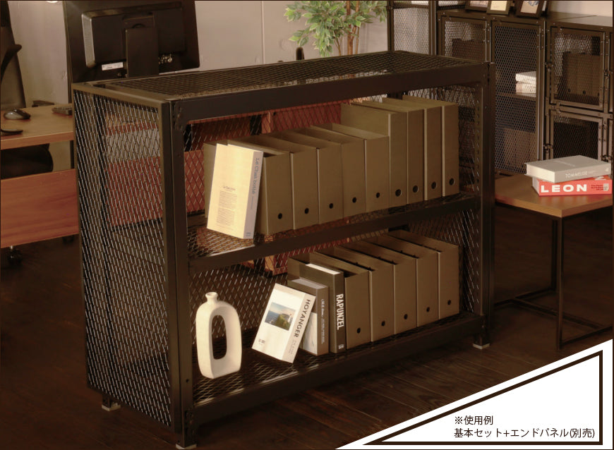 スチールラック 使用例 メッシュラック オフィスの魅せる収納