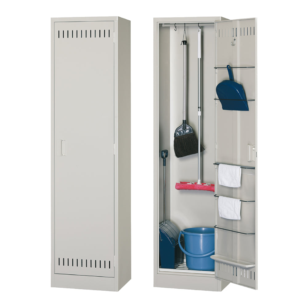 清掃用具ロッカー 収納家具 ハンガーパイプ付き