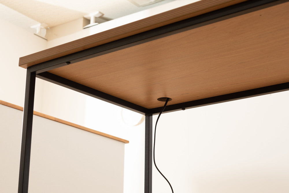 アジャスター付 PCデスク オフィスデスク W120 D60 ワゴンデスク ナチュラル デスク【az-ooff】