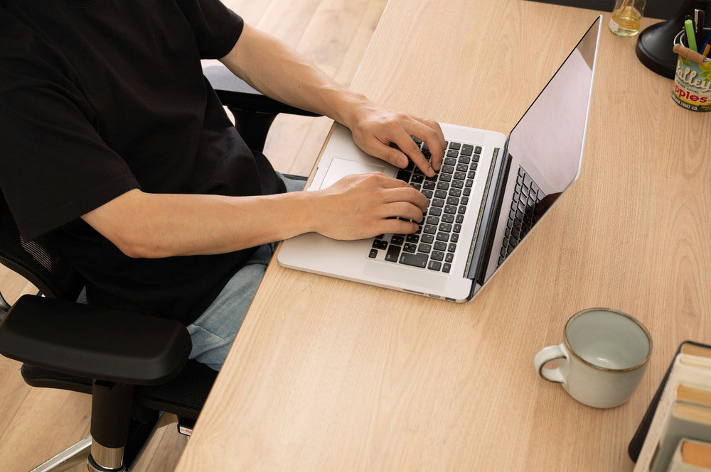 アジャスター付 PCデスク オフィスデスク W120 D60 ワゴンデスク ナチュラル デスク【az-ooff】