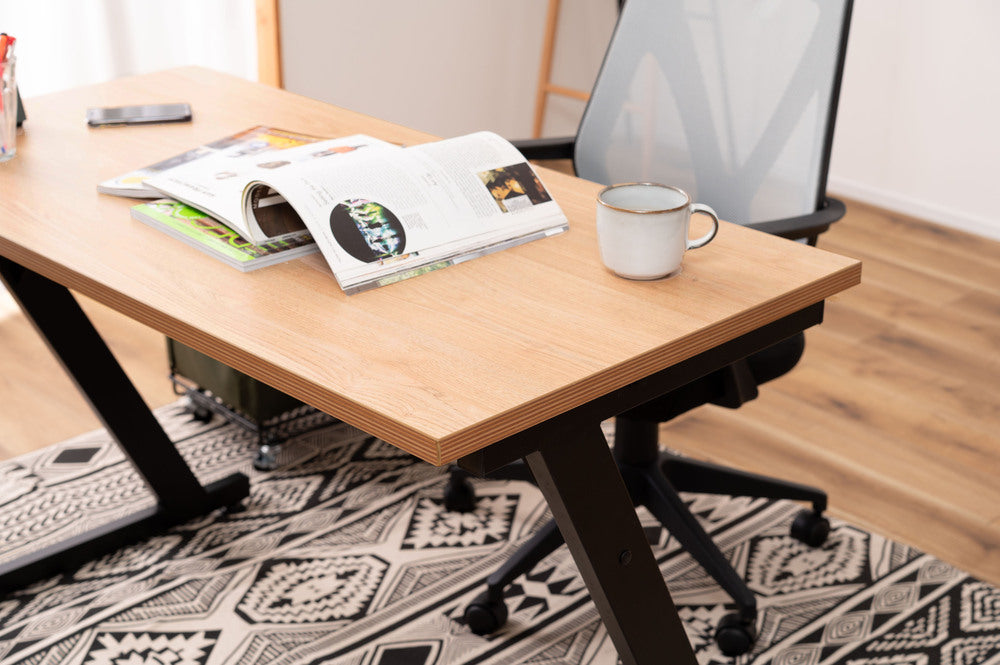 アジャスター付 PCデスク オフィスデスク W120 D60 ワゴンデスク ナチュラル デスク【az-ooff】