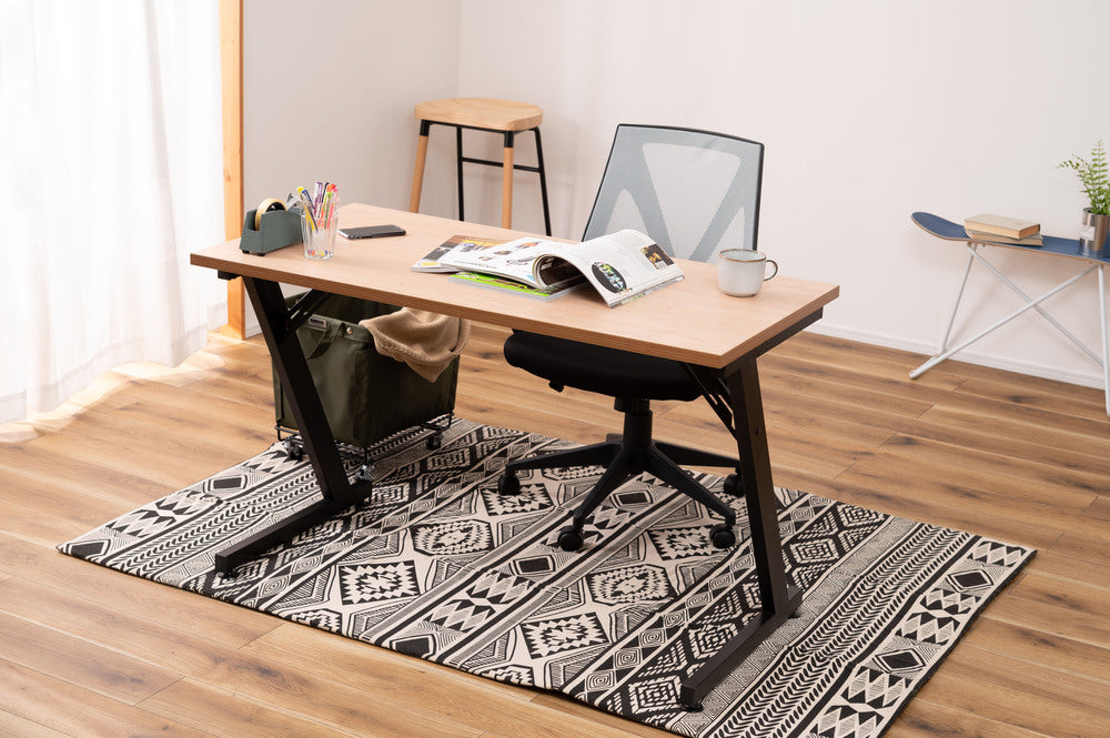 アジャスター付 PCデスク オフィスデスク W120 D60 ワゴンデスク ナチュラル デスク【az-ooff】