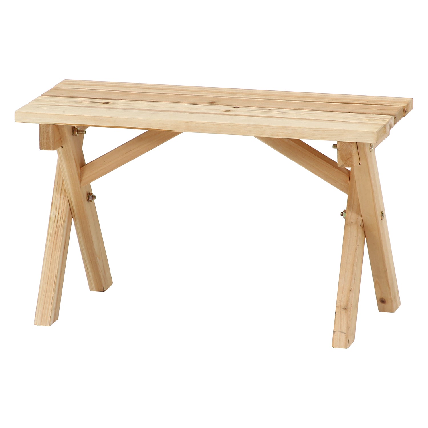 庭でくつろげる杉材のアウトドアベンチ